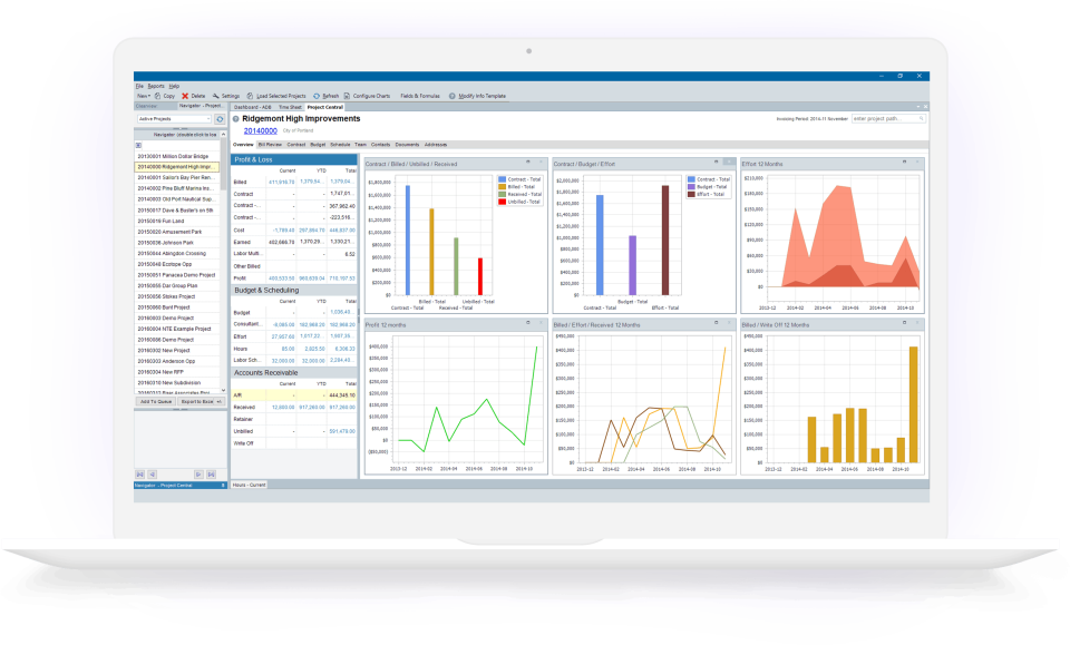 screenshot of Unanet ERP AE